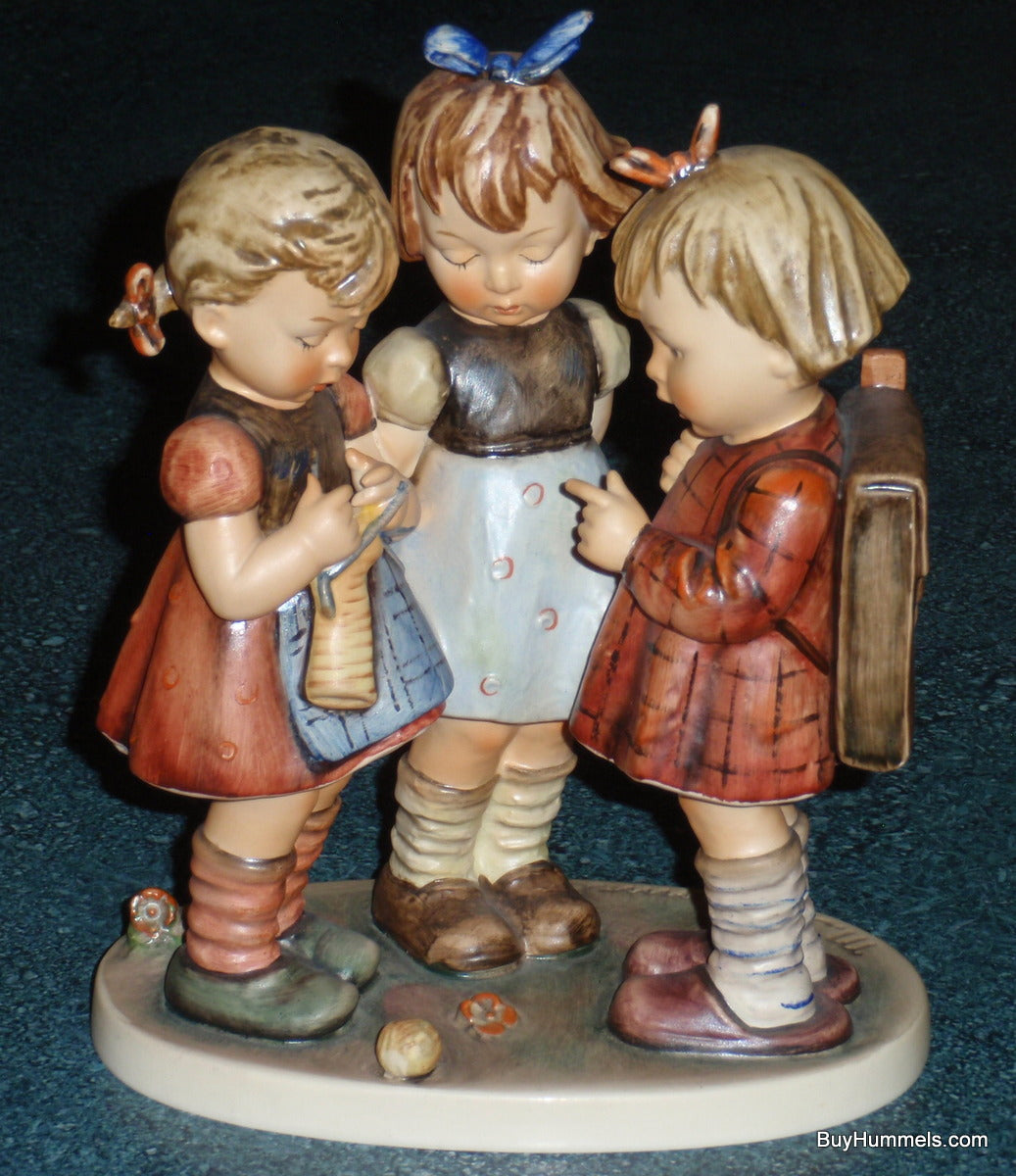 "School Girls" Goebel Hummel Figurine #177/I - Three Girls Learning Knitting!