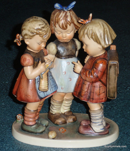 "School Girls" Goebel Hummel Figurine #177/I - Three Girls Learning Knitting!