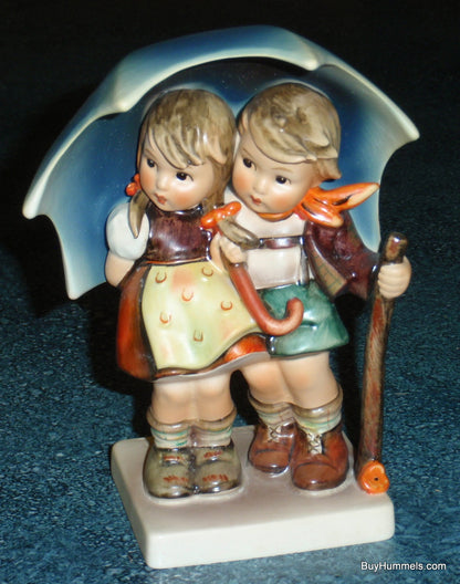 "Stormy Weather" Goebel Hummel Figurine #71 - Boy And Girl Under Umbrella!