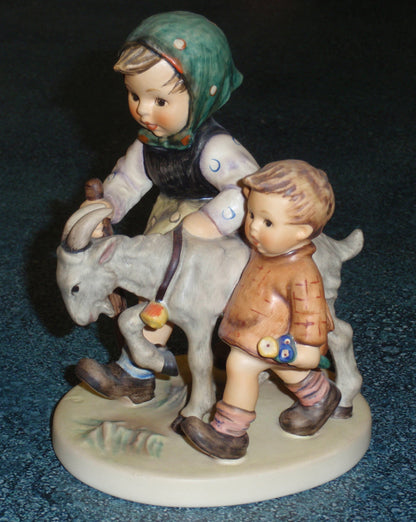 "Homeward Bound" Goebel Hummel Figurine #334 - Brother And Sister With Goat!