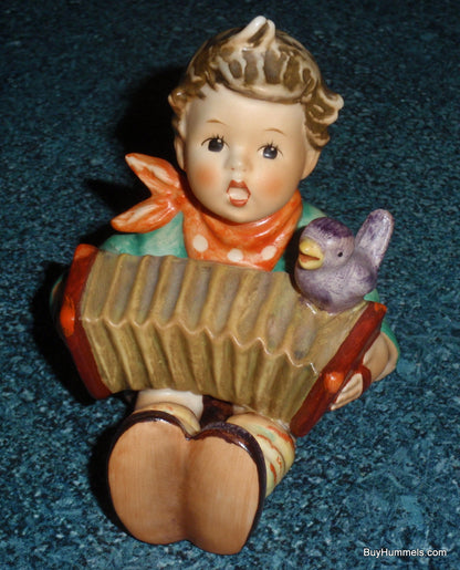 "LET'S SING" Hummel Figurine #110/0 TMK5 Boy Playing Accordion With Bird