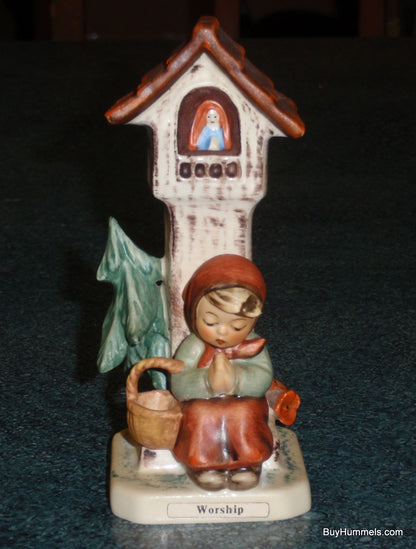 "Worship" Goebel Hummel Figurine #84/0 - Little Girl Praying By Shrine